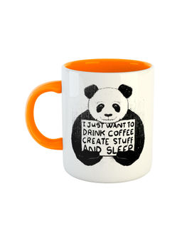 ARTBUG - Orange Lazy Panda Printed Ceramic Coffee Mug