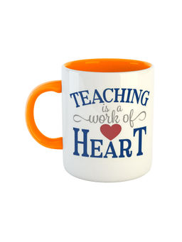 ARTBUG - Orange Teaching Is A Work Of Heart Coffee Mug