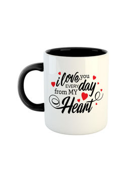 ARTBUG - Black I Love U Every Day From My Heart Coffee Mug