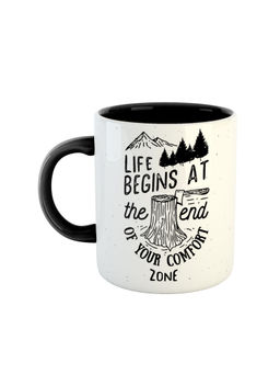 ARTBUG - Black Life Begins At The End Of Your Comfort Zone Ceramic Coffee Mug