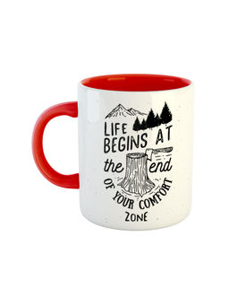 ARTBUG - Red Life Begins At The End Of Your Comfort Zone Ceramic Coffee Mug
