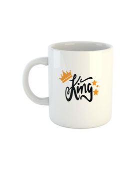 ARTBUG - White King Printed Ceramic Coffee Mug