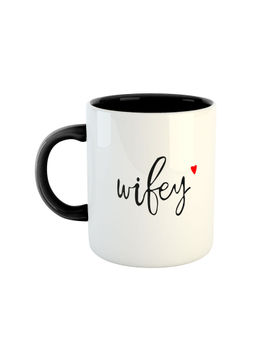 ARTBUG - Black Wifey Printed Ceramic Coffee Mug