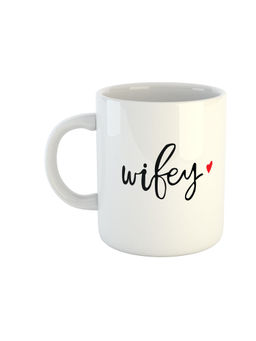 ARTBUG - White Wifey Printed Ceramic Coffee Mug