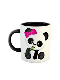 ARTBUG - Black Cute Panda Printed Ceramic Coffee Mug