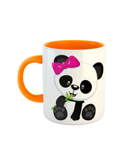 ARTBUG - Orange Cute Panda Printed Ceramic Coffee Mug