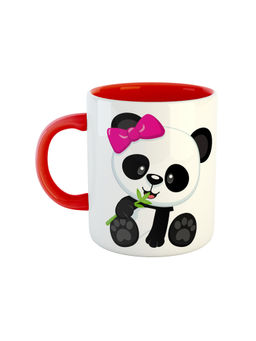 ARTBUG - Red Cute Panda Printed Ceramic Coffee Mug