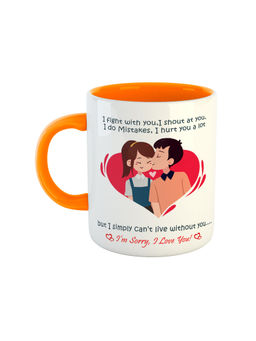 ARTBUG - Orange I Am Sorry I Love U Printed Ceramic Coffee Mug