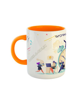 ARTBUG - Orange Work-A-Holic Printed Ceramic Coffee Mug