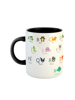 ARTBUG - Black Animal Alphabets Printed Ceramic Mug