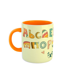 ARTBUG - Orange Alphabets Printed Ceramic Mug