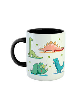 ARTBUG - Black Funny Dinosaurs Cartoon Printed Coffee Mug