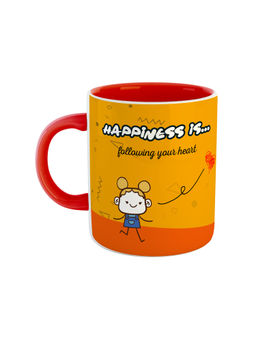 ARTBUG - Red Happiness Is Following Your Heart Printed Coffee Mug