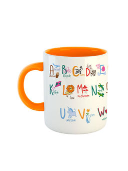 ARTBUG - Orange Alphabets Character Printed Ceramic Mug