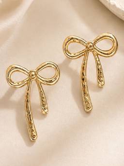 OOMPH - Gold Bowknot Shape Anti Tarnish Drop Earrings