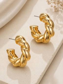 OOMPH - Gold Anti Tarnish Chunky Twisted Hoop Earrings