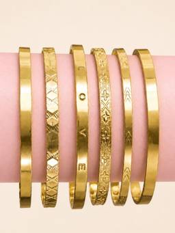 OOMPH - Gold Tone Anti Tarnish Cuffs (Pack of 6)
