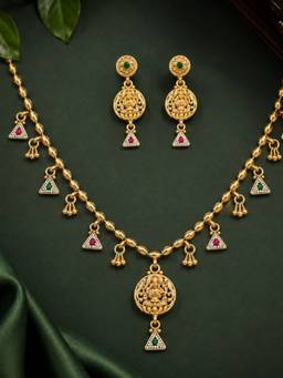 OOMPH - Gold Tone Heritage Rajwadi Kashmiri Temple Jewellery Set