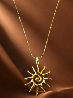 OOMPH - Gold Spiral Sun Shape Anti Tarnish Pendant Necklace