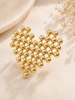 OOMPH - Gold Heart Shape Anti Tarnish Adjustable Ring