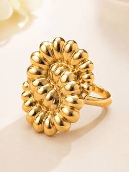 OOMPH - Gold Oval Shape Anti Tarnish Adjustable Ring