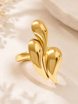 OOMPH - Gold Teardrop Shape Anti Tarnish Adjustable Ring