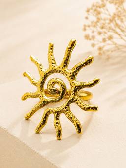 OOMPH - Gold Spiral Sun Shape Anti Tarnish Adjustable Ring