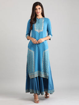 Aurelia - Blue Geometric Dress