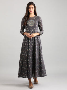 Aurelia - Grey Geometric Dress