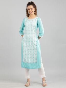 Aurelia - Blue Geometric Kurta