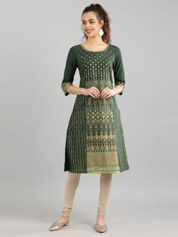 Aurelia - Green Geometric Dress