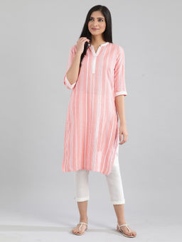 Aurelia - Peach Solid Kurta
