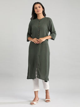 Aurelia - Green Solid Kurta