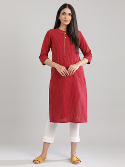 Aurelia - Red Solid Kurta