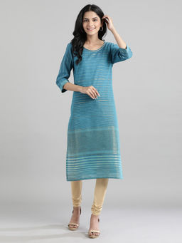 Aurelia - Blue Solid Kurta