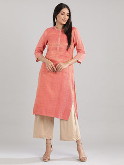 Aurelia - Peach Solid Kurta
