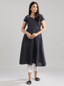 Aurelia - Navy Blue Solid Dress