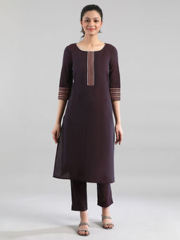 Aurelia - Deep Purple 2Tone Kurta