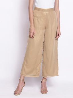 WISHFUL by W - Gold Chiffon Parallel Pants