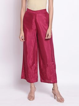WISHFUL by W - Dark Pink Solid Parallel Pants