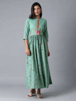 W - Teal Printed Dress