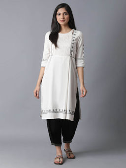 W - Ecru A-Line Kurta
