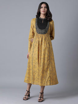 W - Yellow Printed Dress