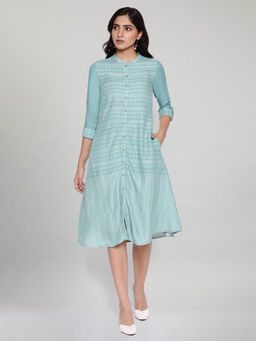 W - Blue A-Line Dobby Kurta