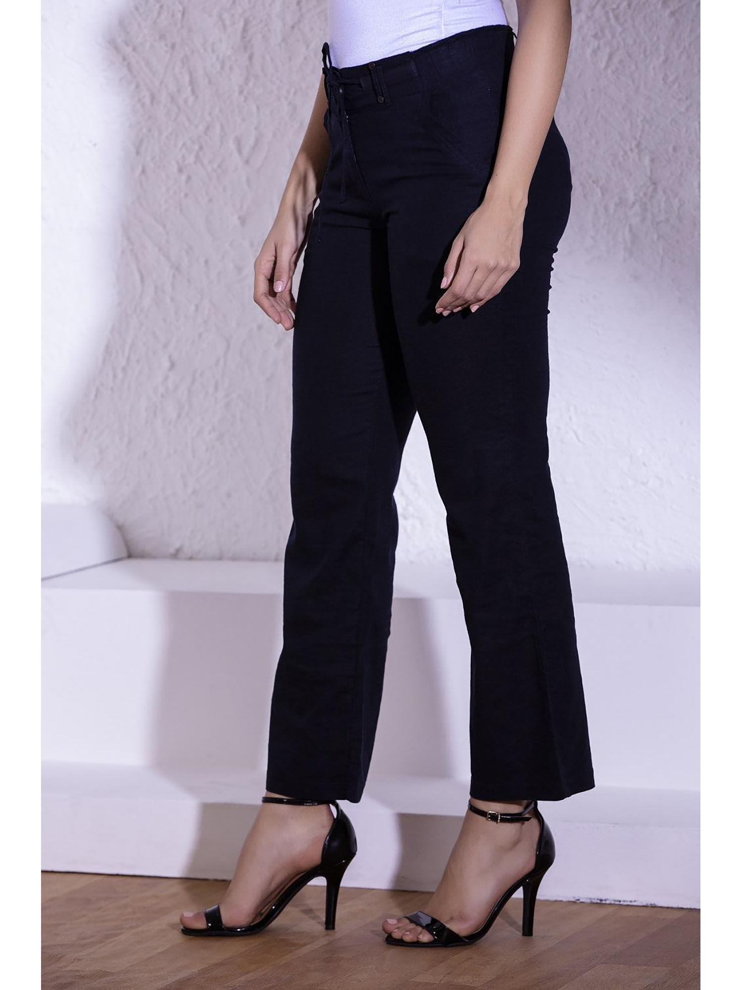 Buy Lakshita Midnight Blue Linen Pant 