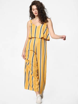 Buy ONLY Yellow Striped Jumpsuit Online 
