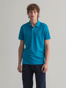 GANT - Blue Solid Polo T-Shirt