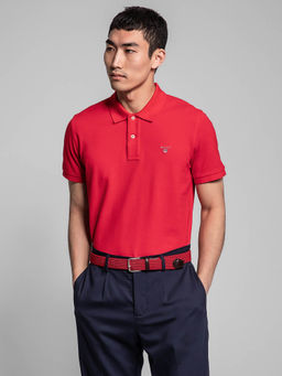 GANT - Red Solid Polo T-Shirt