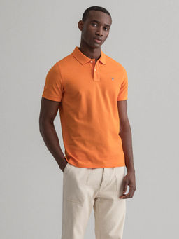 GANT - Orange Solid Polo T-Shirt