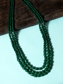 Karatcart - Traditional Green Beads Maharaja Moti Mala for Men